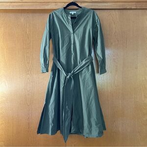Alex Mill Button Front Olive Green Long Sleeve Shirt Dress Size XS